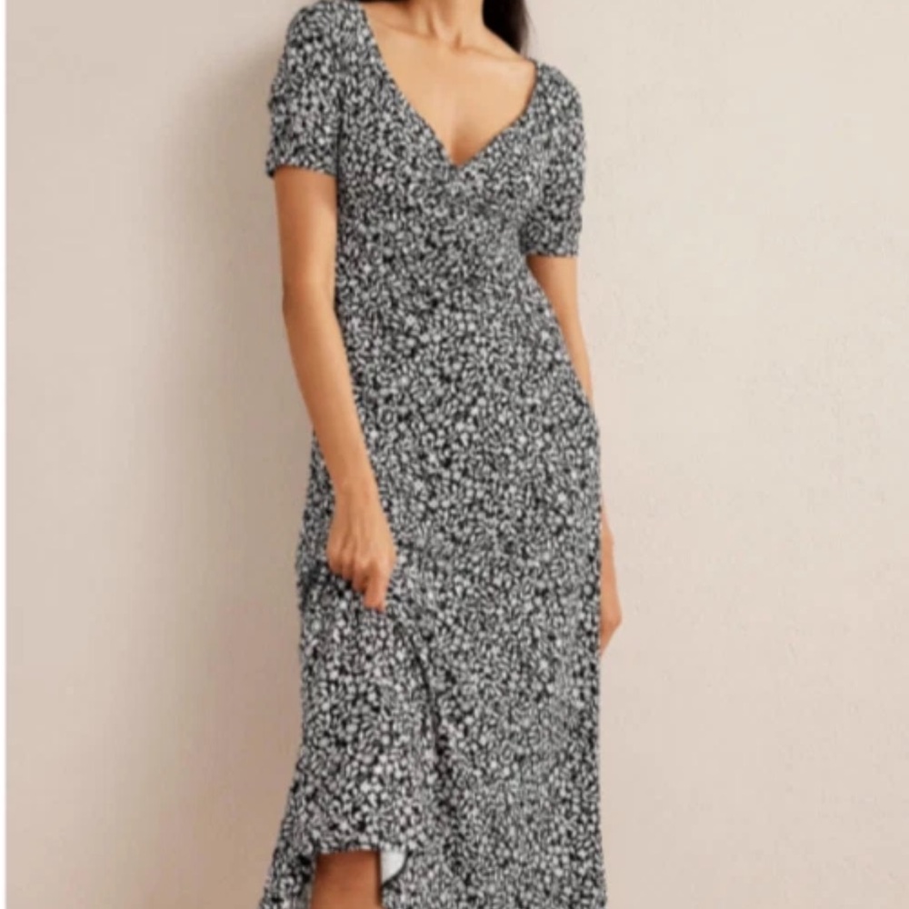 NWOT Boden Floral Black and White Dress Size 6